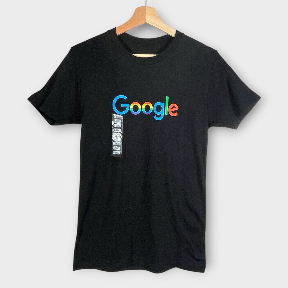 🦜 Google Official Merchandise Pride T-shirt Unisex XS Eco-Tee Black NWOT